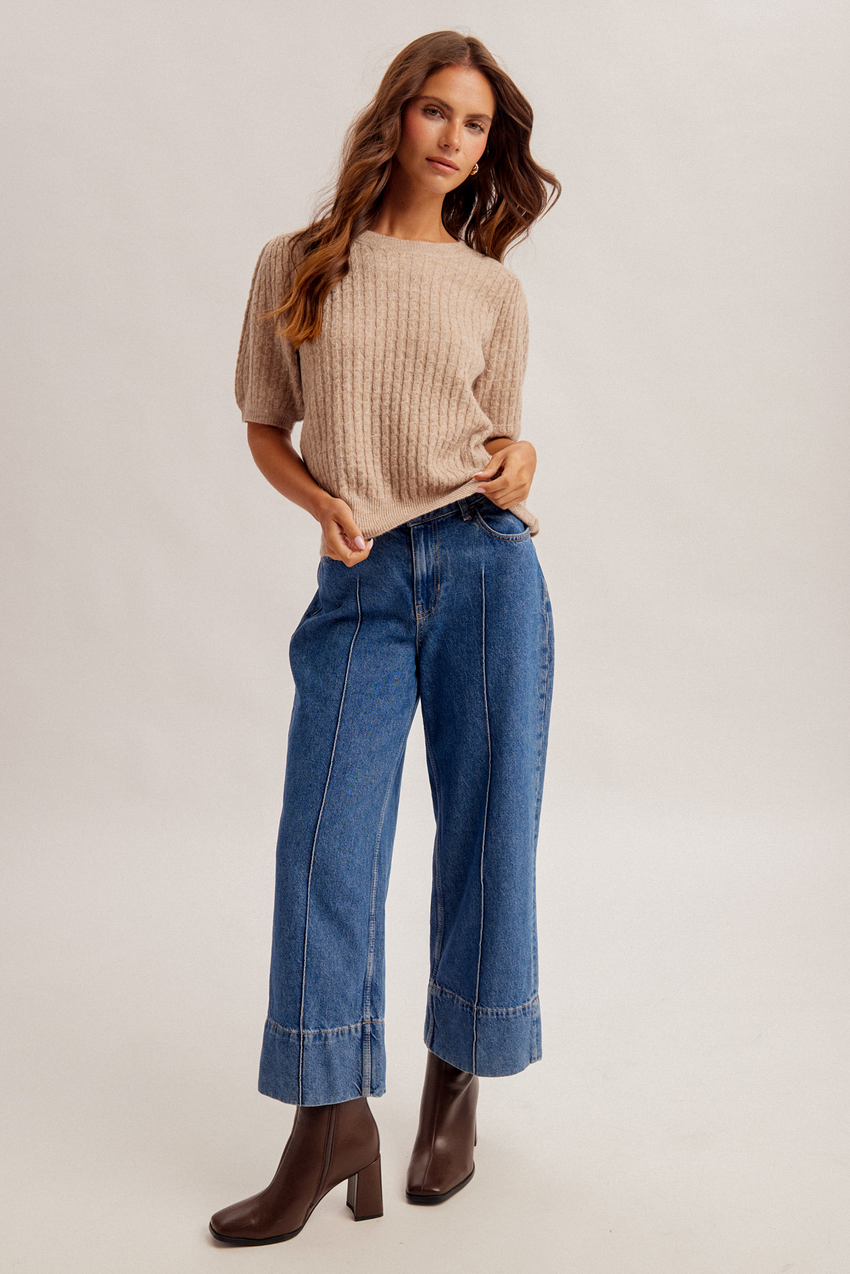 34539 SS Cable Knit Sweater