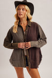 36943 Mixed Checker Print Button Down