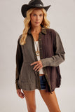 36943 Mixed Checker Print Button Down