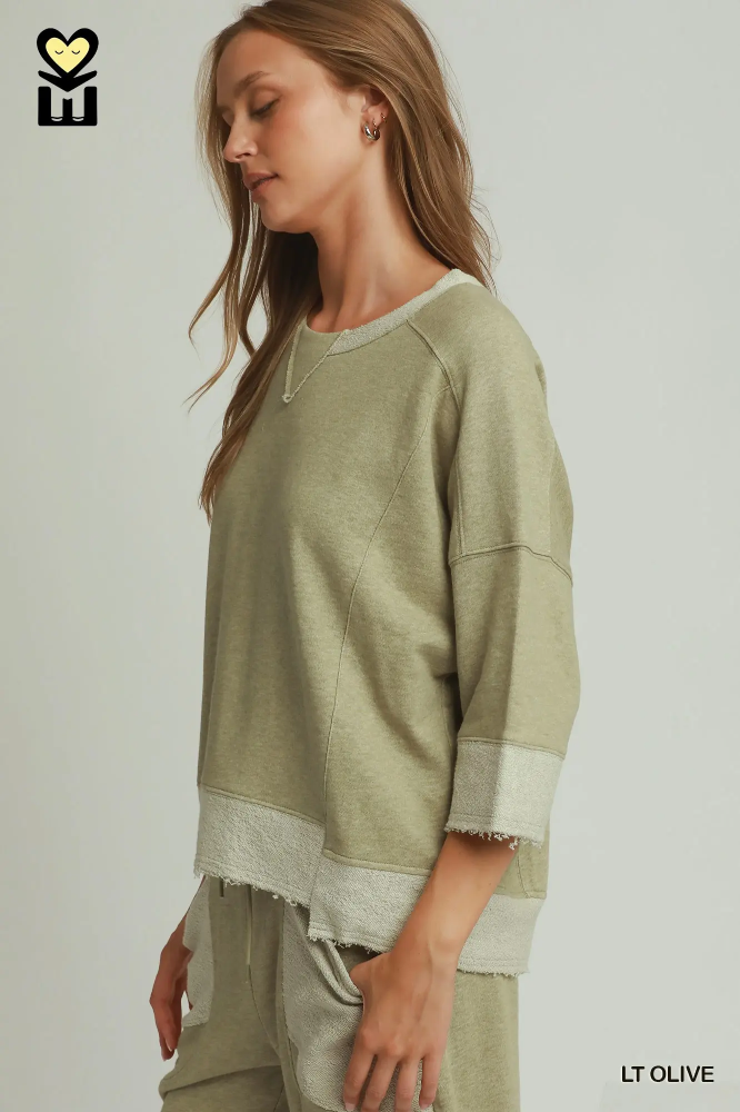 H1289 Vintage Pullover Lt Olive