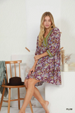 N7053 Floral Print Boho Dress