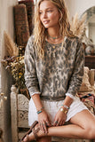 MN5661A Leopard Print Camo Crewneck
