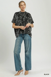 C6906 Leopard Print Velvet Poncho Top