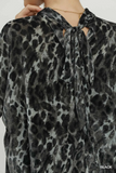C6906 Leopard Print Velvet Poncho Top