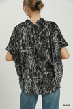 C6906 Leopard Print Velvet Poncho Top
