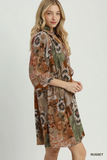 C7073 Mixed Floral Dress
