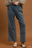 N7121 Denim Mineral Wash Wide Leg Pant