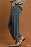N7121 Denim Mineral Wash Wide Leg Pant