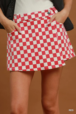 N7136 Gameday Checkered Skort