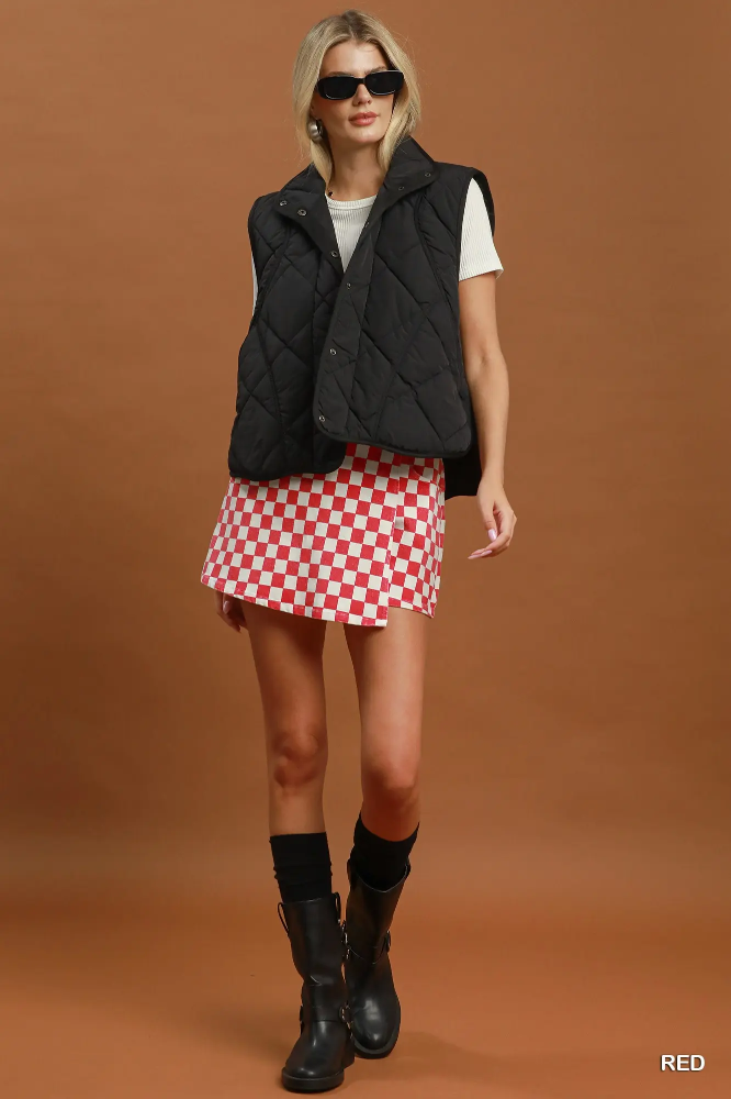 N7136 Gameday Checkered Skort