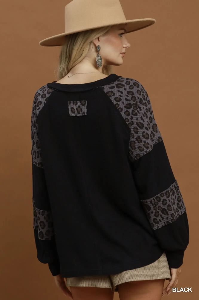 N7153 Leopard Mix Thermal Top