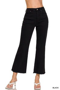 DMP-1874A Black Acid Wash Bootcut Pants