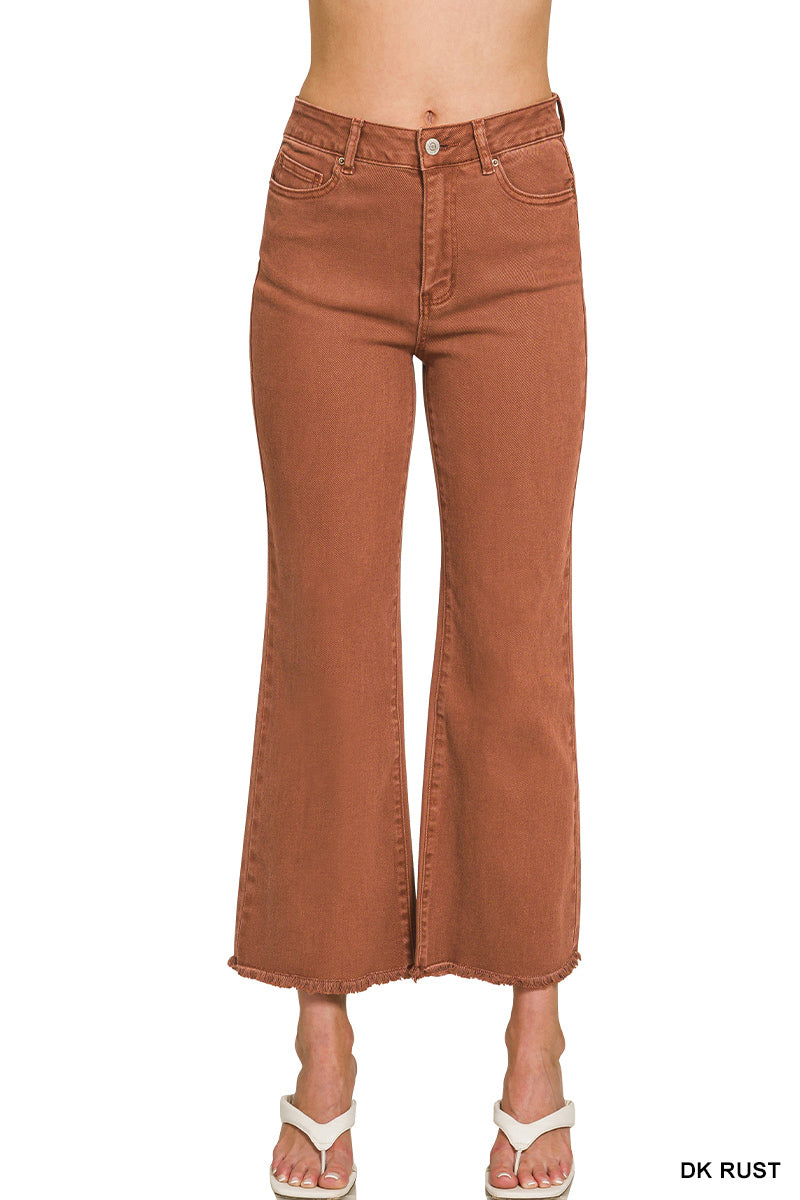 DMP-1874A Rust Acid Wash Bootcut Pants