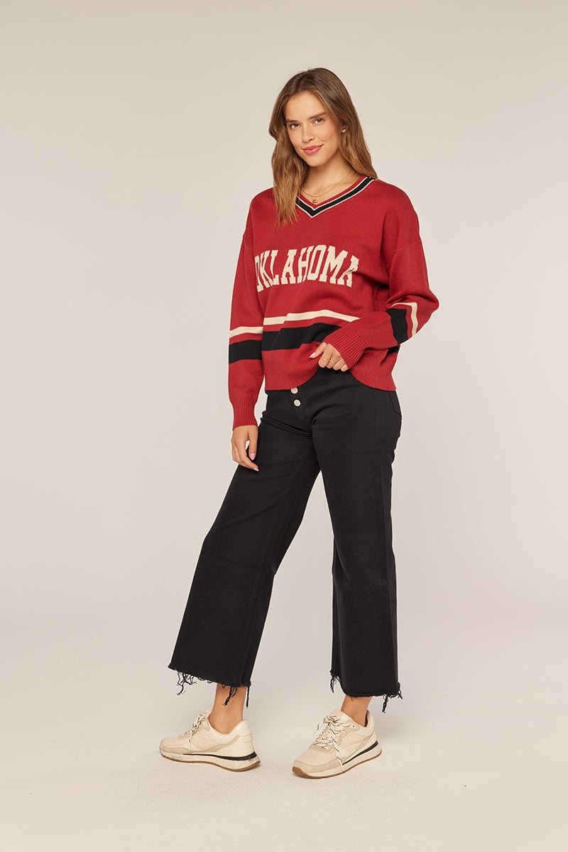 GW120K Oklahoma Varsity V-Neck Sweater