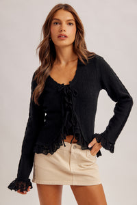 34628 Black Lace Cardigan