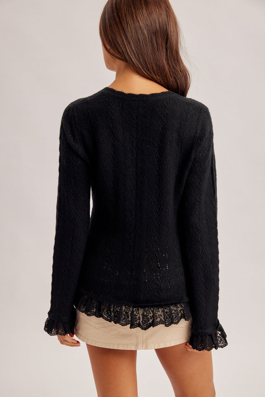 34628 Black Lace Cardigan