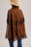 39555 Chocolate Fringe Poncho