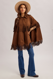 39555 Chocolate Fringe Poncho
