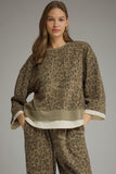 T34234 Olive Animal Print Top