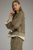 T34234 Olive Animal Print Top
