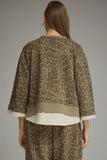 T34234 Olive Animal Print Top