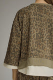 T34234 Olive Animal Print Top