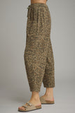 P34235 Olive Animal Print Pant