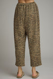P34235 Olive Animal Print Pant
