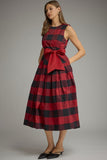 D33978 Red Gingham MIDI Dress