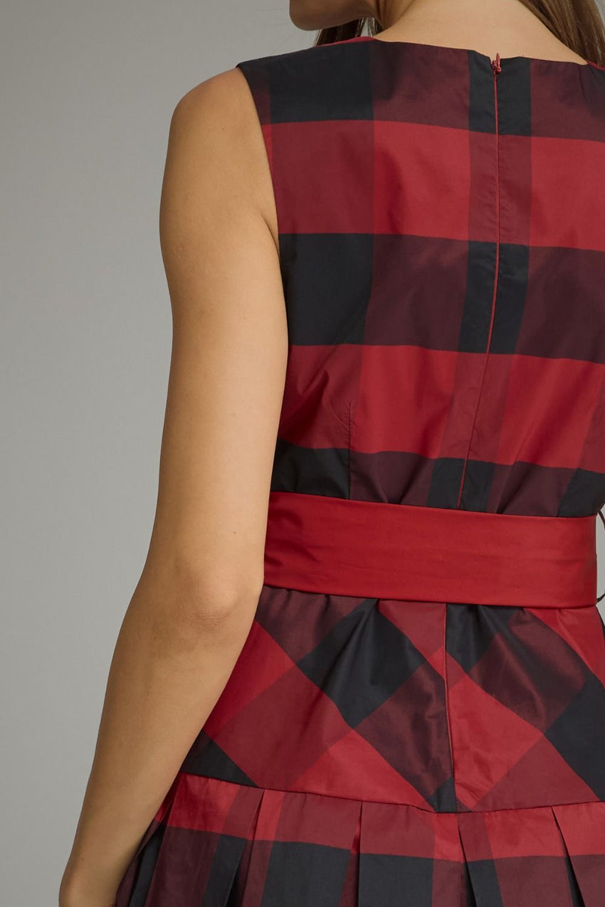 D33978 Red Gingham MIDI Dress