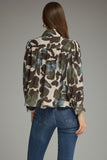 T33747 Ecru Print Puff Sleeve Top