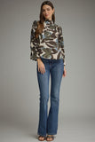 T33747 Ecru Print Puff Sleeve Top