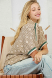 C6449 Jacquard Floral Pullover