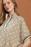 C6449 Jacquard Floral Pullover
