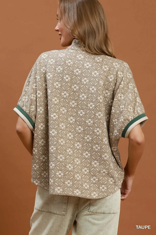 C6449 Jacquard Floral Pullover