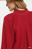 C6572 Scallop Hem Blouse