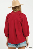 C6572 Scallop Hem Blouse