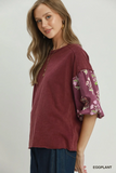 N7054 Eggplant Floral Print