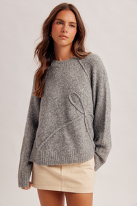 34478 Ribbon Patch Sweater