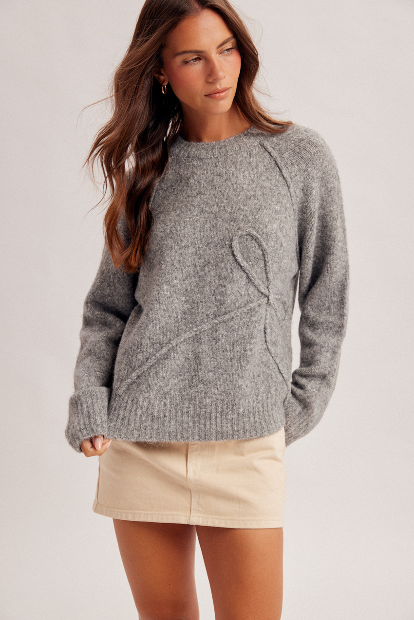 34478 Ribbon Patch Sweater