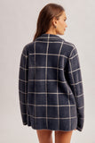 36928 Checkered Sweater Shacket