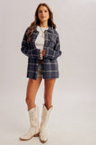 36928 Checkered Sweater Shacket