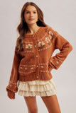 36990 Flower Sweater Cardigan