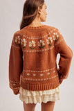 36990 Flower Sweater Cardigan