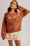 36990 Flower Sweater Cardigan
