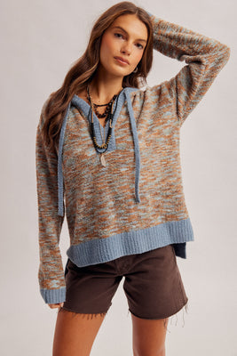 39505 Color Mix Sweater Hoodie