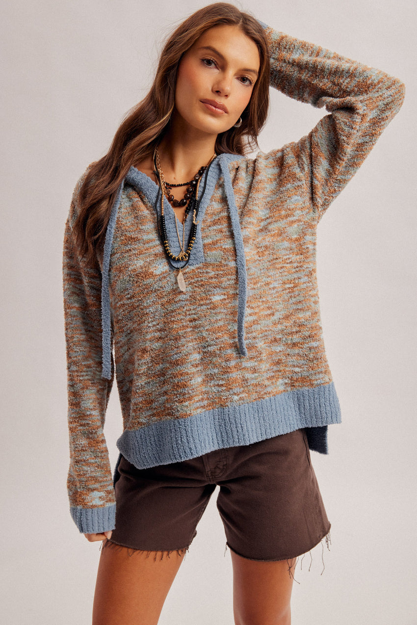 39505 Color Mix Sweater Hoodie