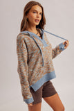 39505 Color Mix Sweater Hoodie