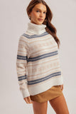 39588 Turtle Neck Fairisle LS Sweater