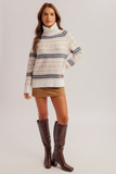 39588 Turtle Neck Fairisle LS Sweater